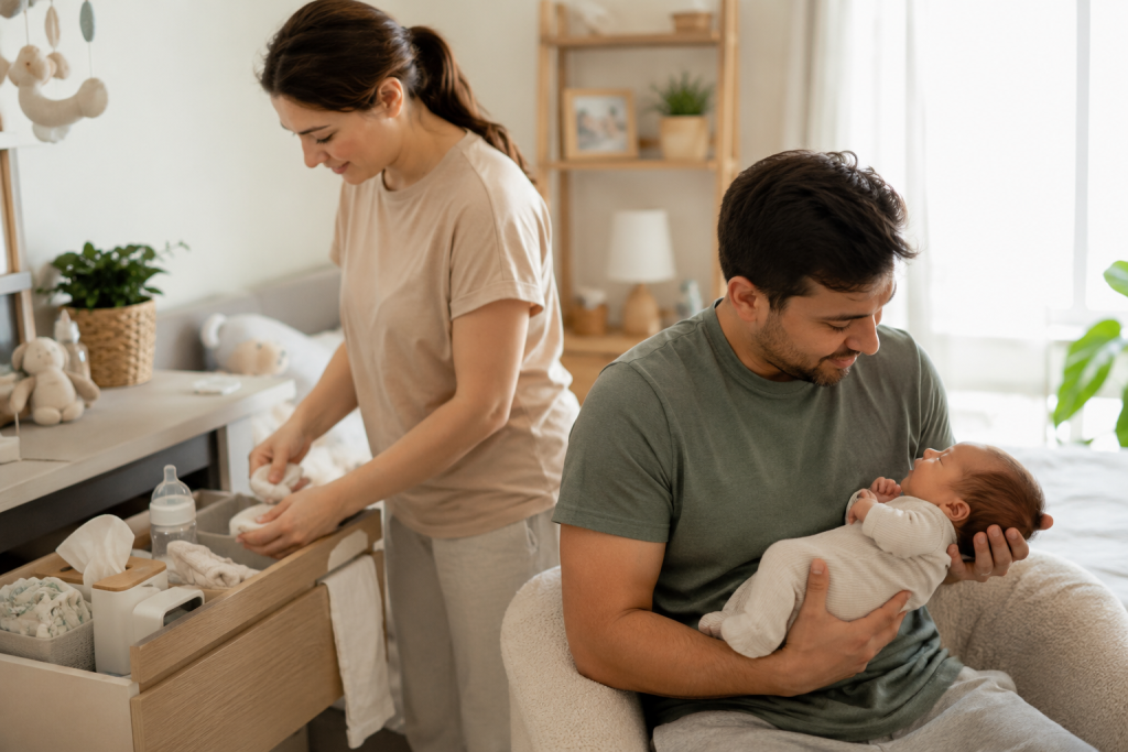 Divide Newborn Care Between Adults