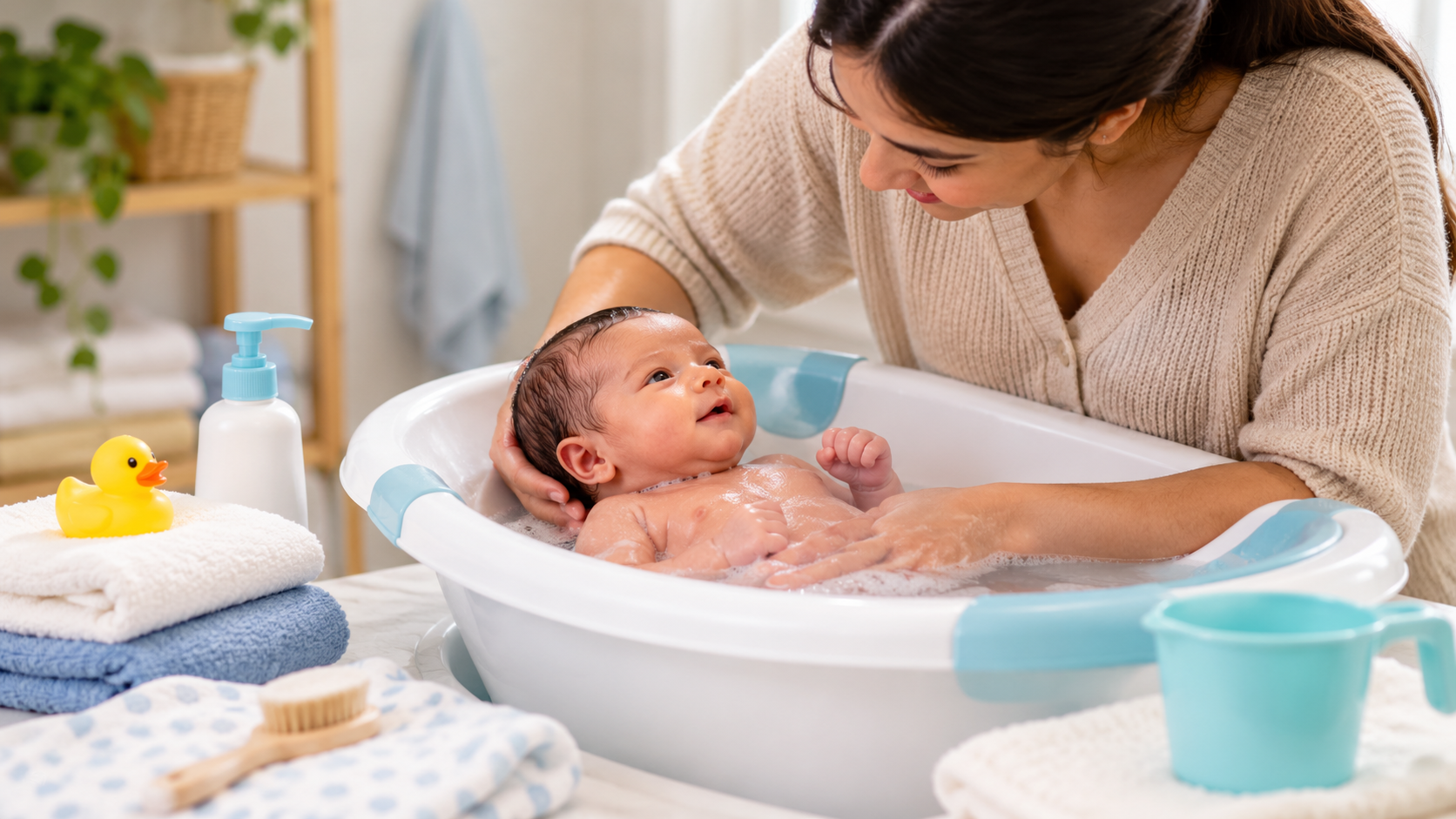 Set Up the First Tub Bath Safely